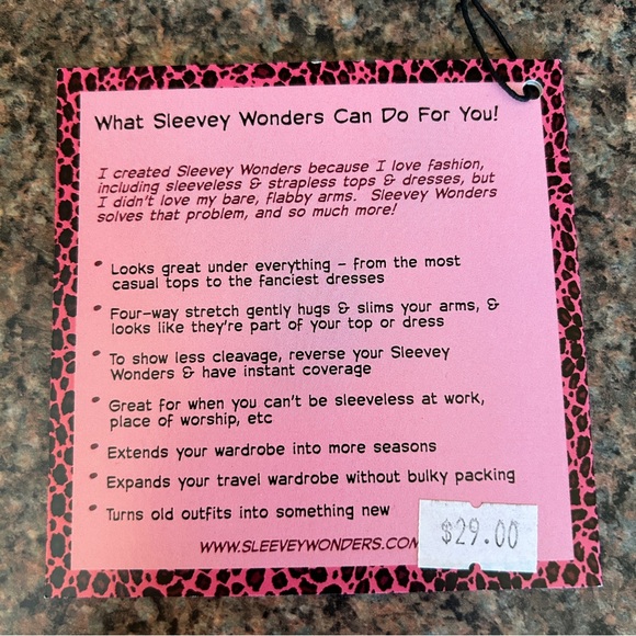 NWT Sleevey Wonders-Black with Lattice detail-various sizes - Picture 4 of 6